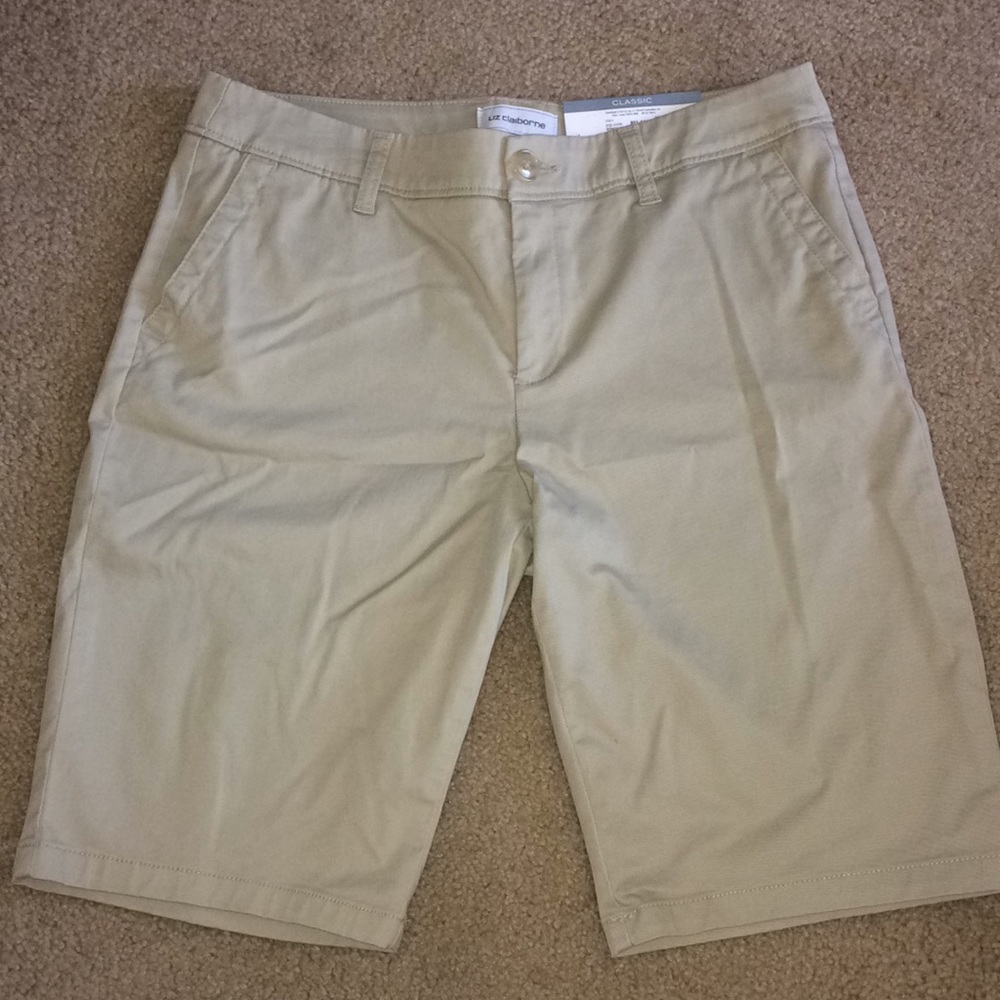 Khaki Liz Claiborne Bermuda shorts